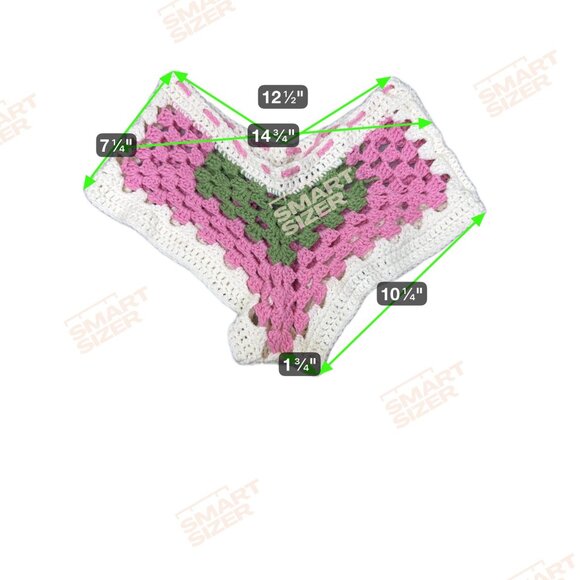 Handmade Crochet Shorts Pink Green M L Panties Boho Hippie Y2K Granny Grandma - Picture 3 of 3